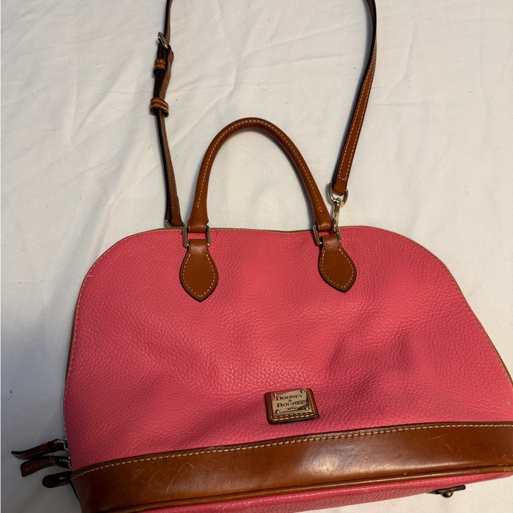 Dooney & Bourke Pink and Brown Satchel